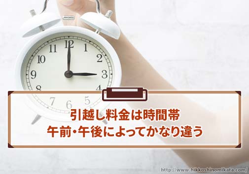 引越し料金は時間帯（午前・午後）によってかなり違う